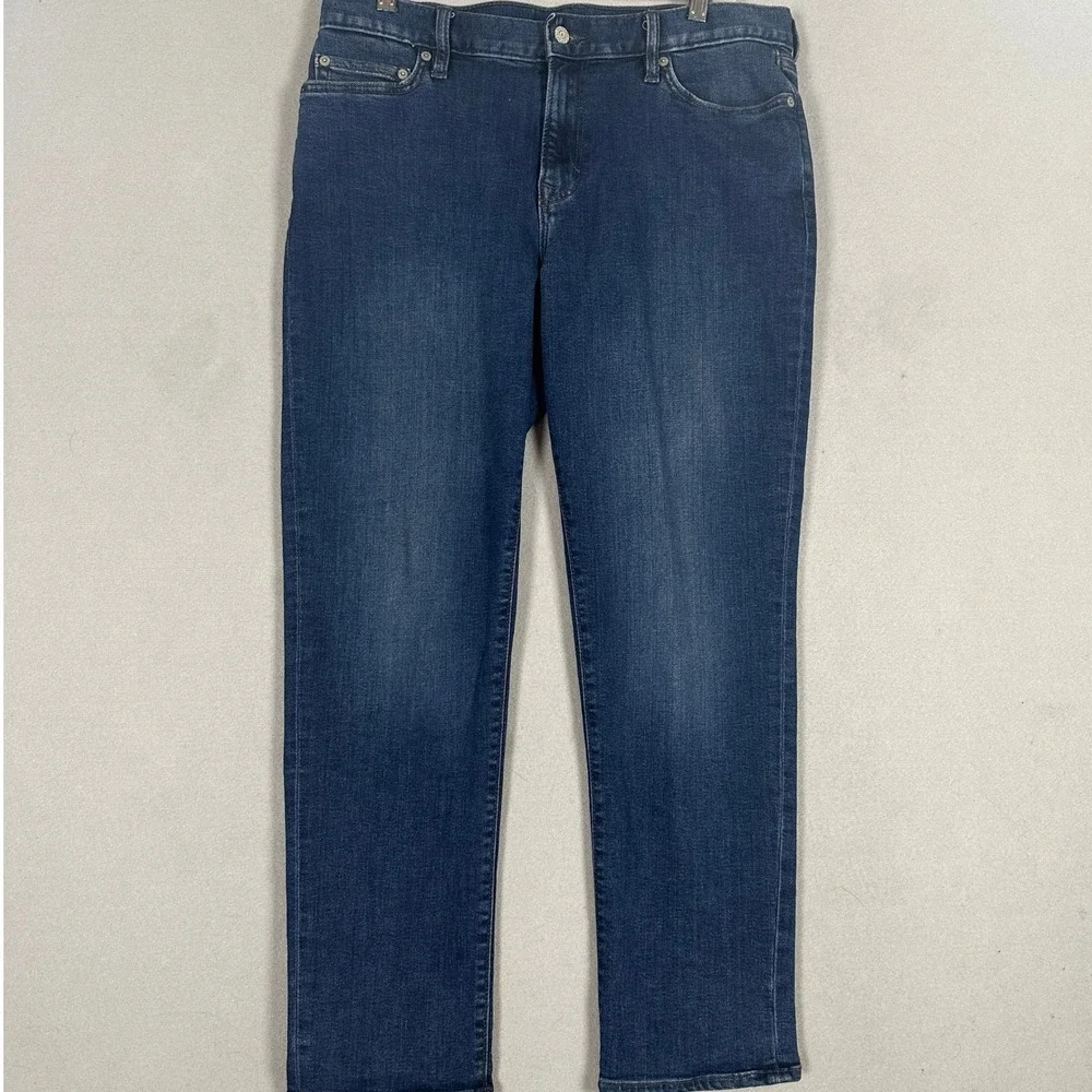 Banana Republic Travel Jeans Mens 34X30 Blue Slim Fit Tapered Denim 5-Pocket EUC